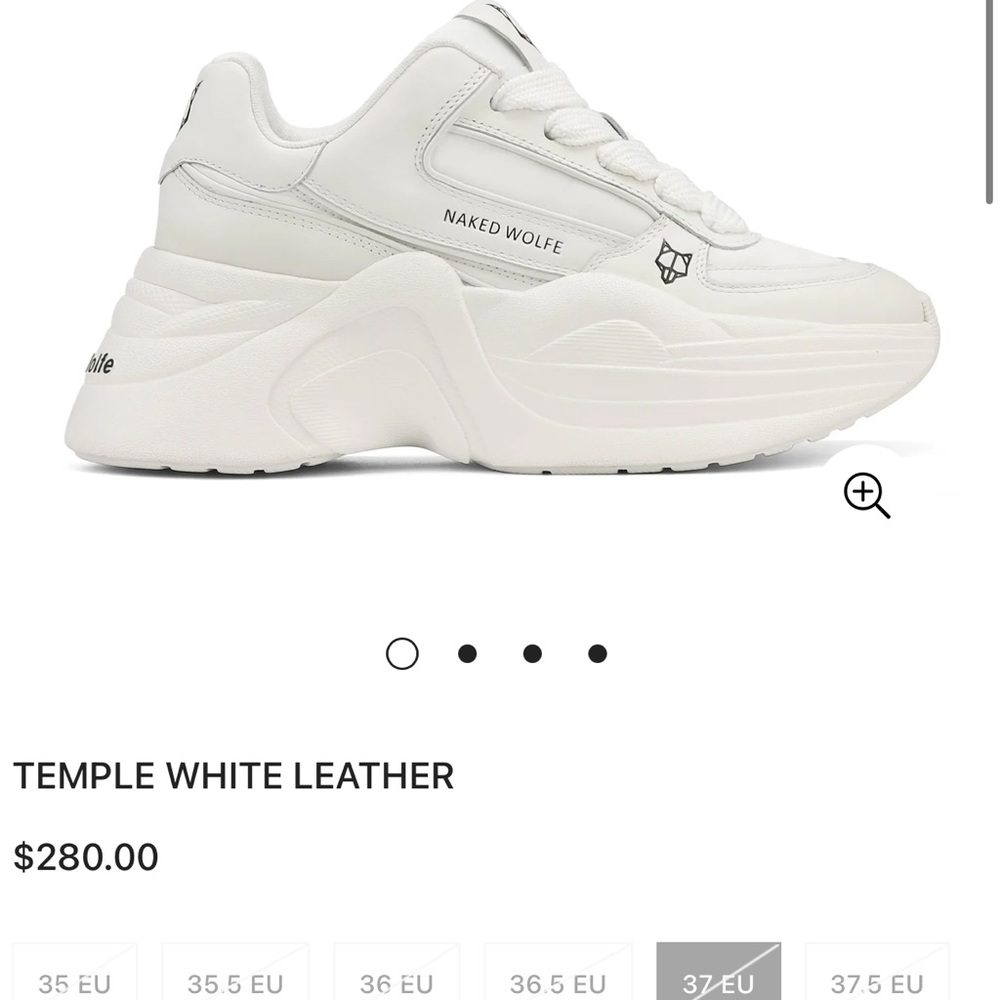 Naked Wolfe White Leather Platform Sneakers